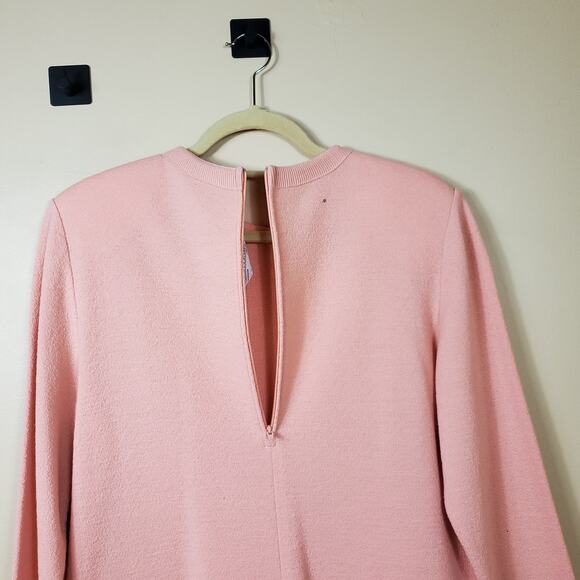 Vintage Castleberry Pink Wool/Knit Classic 1990's Dress in Pink Size 12 - Picture 8 of 12